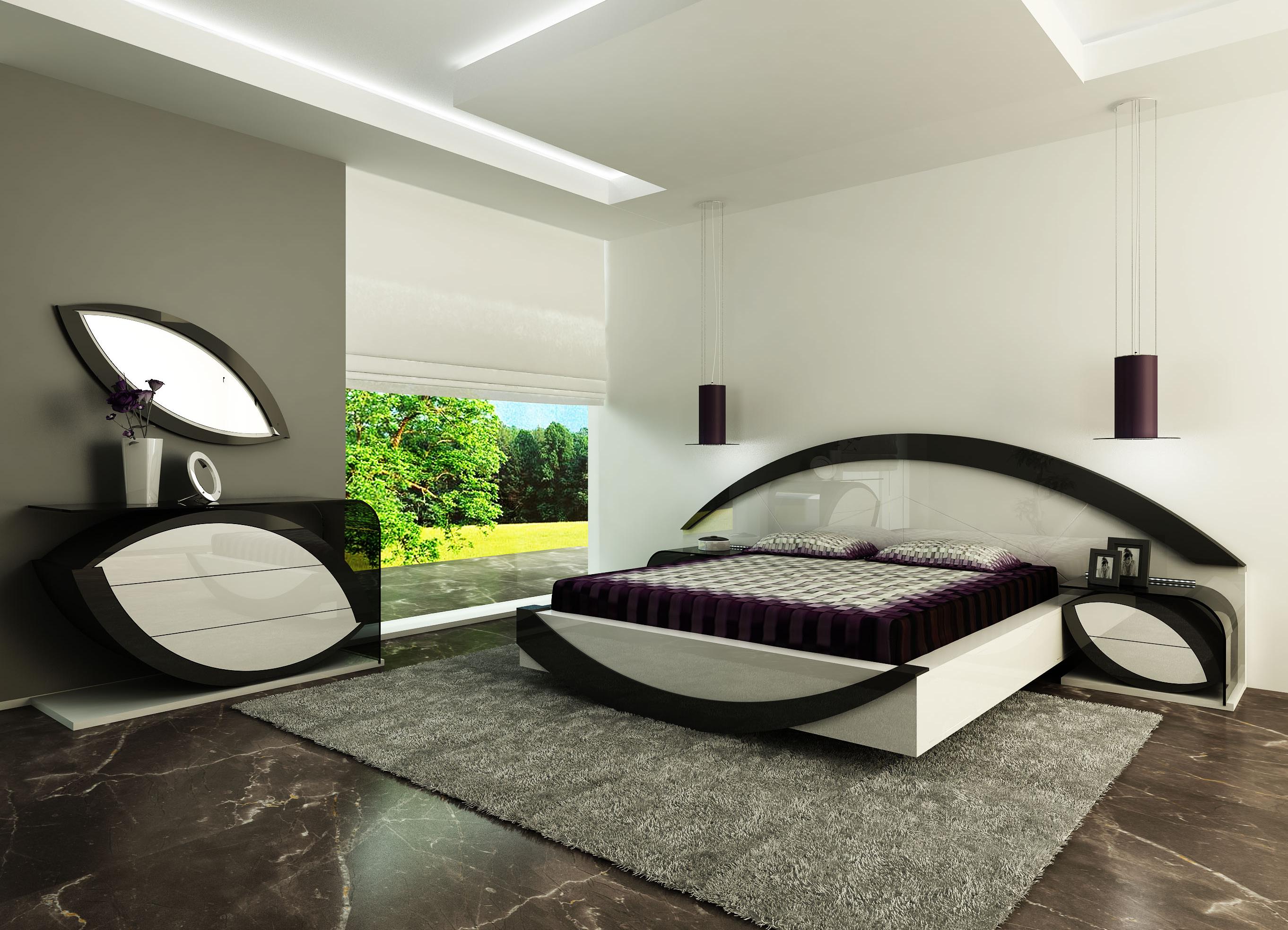 excellent-home-interior-modern-bedroom-furniture-design-ideas-with-the-best-black-hardwood-high-curving-headboard-including-interisting-low-profile-creamy-bedframe-near-beautiful-glass-windows-coverin